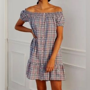 Anthropologie plaid mini dress